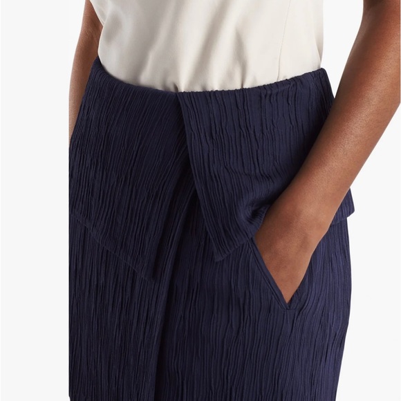 Mm Lafleur montgomery navy jersey pleated skirt - Picture 3 of 8